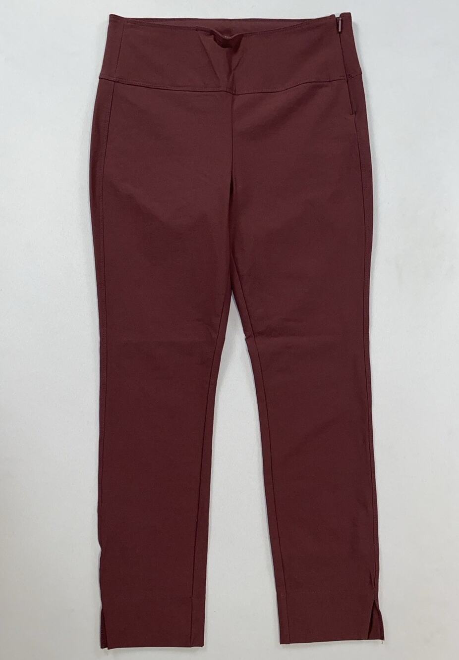 Athleta 486209 Women's Wander Slim Ankle Side Zip Pants, Leggings. Burgundy, 2P.